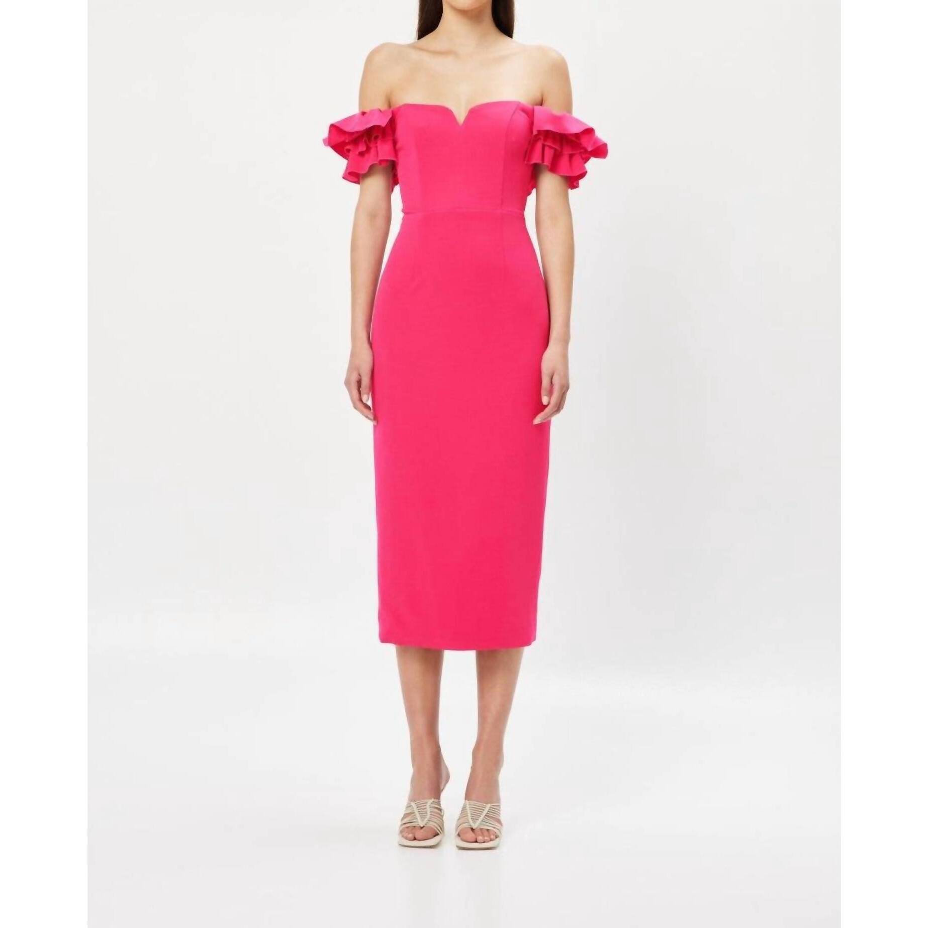 New Elliatt Creole Midi Dress In Fuchsia